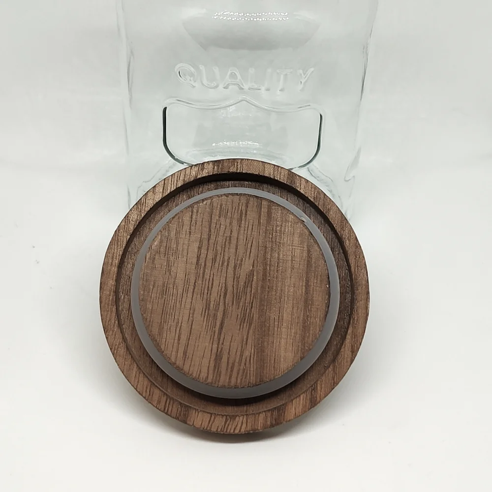 New Glass Jar with Wood Lid Kitchen Container Storage and Organization ~ 7